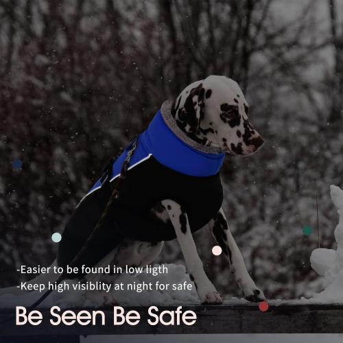 IECOii Extra Warm Dog Coat - Reflective Adjustable Jacket With Buckle Fleece Turtleneck for Cold Weather - Extra Large Dogs