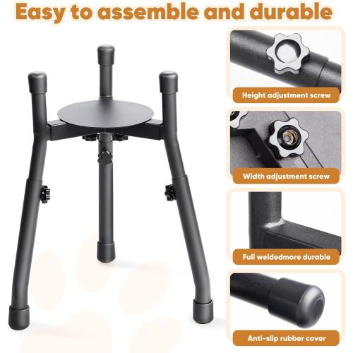 Elevated Dog Bowls, Adjustable Metal Raised Dog Bowl Stand For Medium & Large Dogs, Raised Dog Bowl,Dog Bowl Stand,Dog Food Bowl Stand,Adjustable Wide 6.3-10.2,3 Height Adjustment(Bowl Not Included) (W 6.3-10.2, H 8.8'',10.8,12.5, 1 PACK)