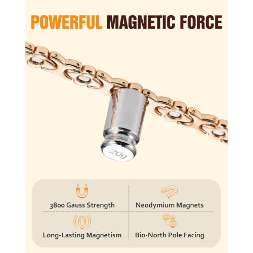 Jecanori Pure Copper Bracelets for Women Pain Relief, Healing Magnetic Bracelet with 3500 Gauss Effective Magnets