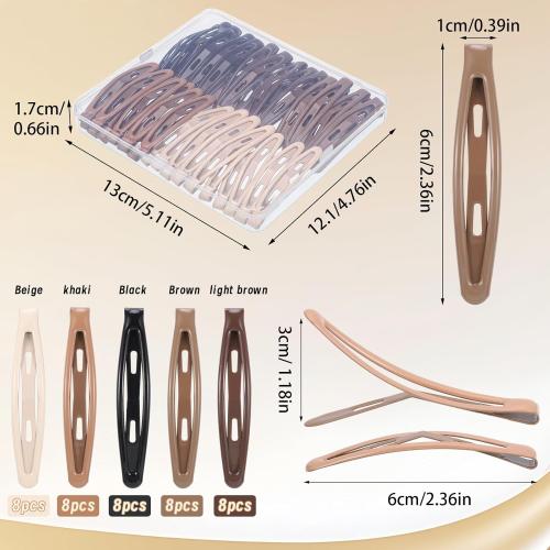 obeoby 40 Pcs 5 Colors Metal Snap Hair Clips, 2.36 Inch Hair Barrettes Accessories for Women Girls Holiday Birthday Gifts