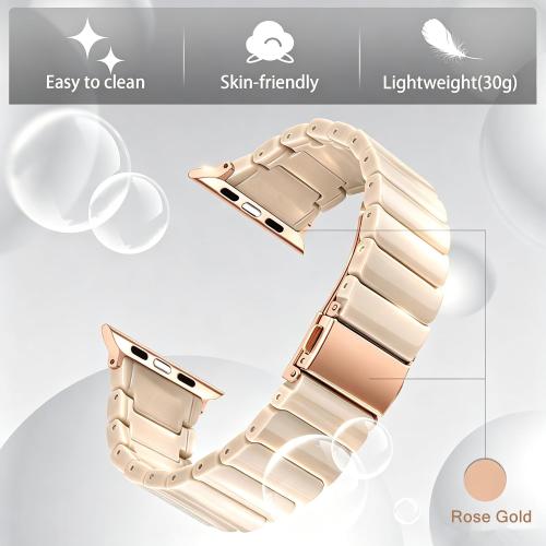 V-MORO Resin Bands Compatible with Apple Watch Band Women,Classic Oatmeal