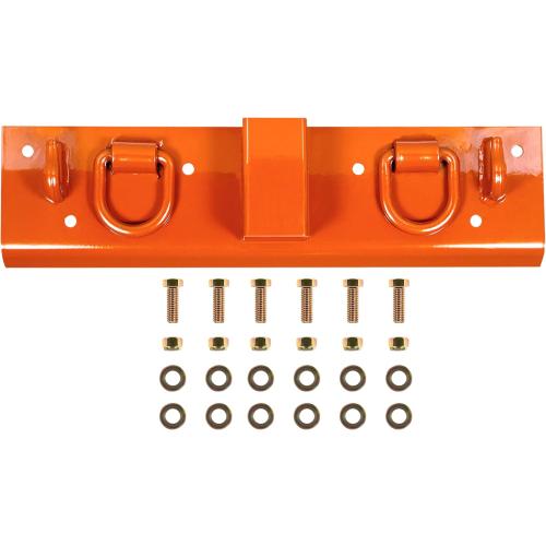 Bonbo Tractor Grab Hooks Compatible with Kubota Tractors - Bolted on Compact Tractor Bucket Grab Hooks with D Rings and 2 Receiver, Orange