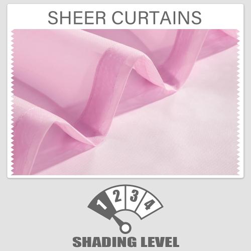 LOYOLADY Pink Sheer Curtains 96 inches Long 2 Panels Set Bedroom Sheer Curtains Sheer Curtain for Living Room 52 W x 96 L
