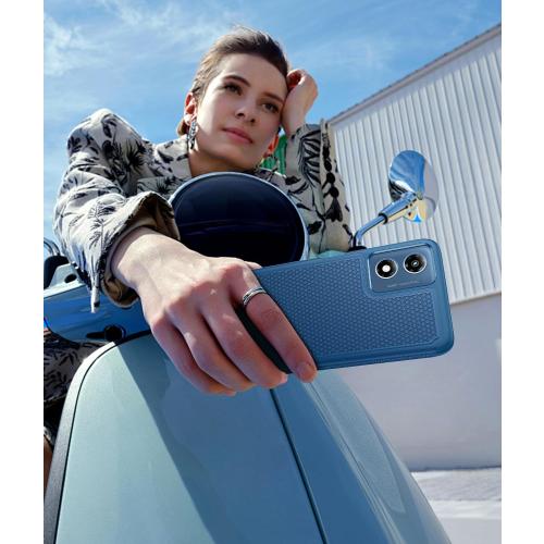 FNTCASE for Moto G-Play 2024 Case: Dual Layer Non Slip Military Grade Blue