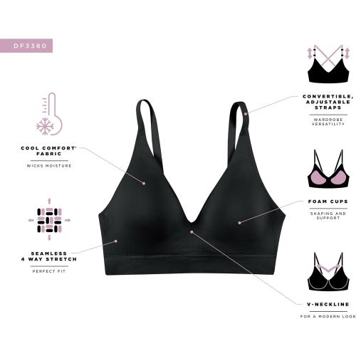 Size 3xl  Women's Wireless Bra, Comfort Revolution Modern Seamless Bra, Flex-to-fit Wirefree Bra