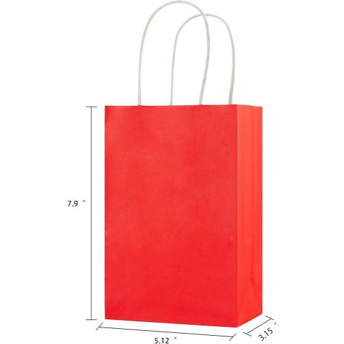 SUNCOLOR 24-Pack Rainbow Gift Bags with Handles, 8 Multi-Color Paper Party Favor Bags for Goodies. Birthdays, Events, Classrooms & Celebrations