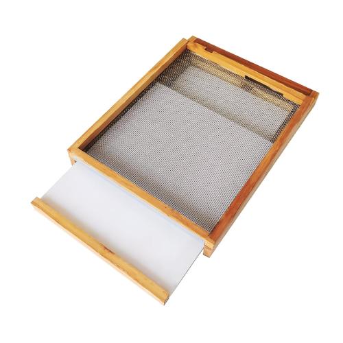 Langstroth Bee Hive Movable Screened Bottom Board, Dipped in 100% Beeswax, Solid Wood Screen Floor for 10 Frame Beehives