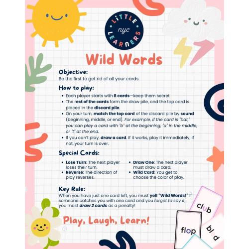 Little Learnrs NYC Wild Words CVC Word Game (2PK)