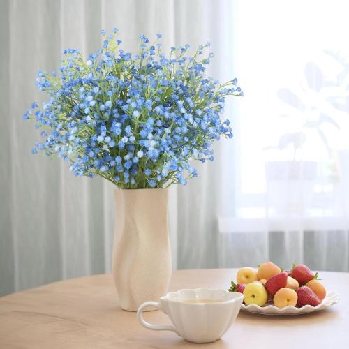 N&T NIETING 10Pcs Babys Breath Artificial Flowers Bulk Faux Flowers, Blue