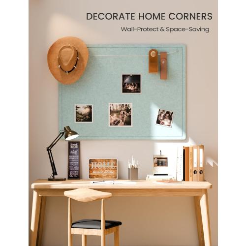 Fluxynara 47.2 x 35.4 Large Bulletin Board, Aqua Blue | Cork Board Alternative with 24 Removable Adhesive Tabs, Foldable Felt Pin Board for Home, Office, Classroom & Dorm