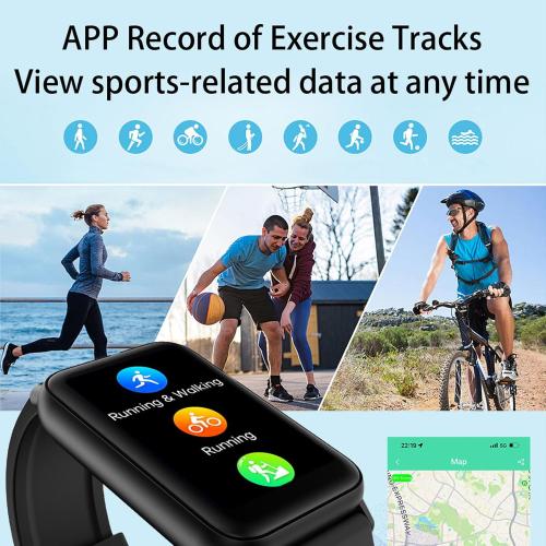 Black 1.96 Blood Pressure Watch, Smart Watch, Blood Pressure Watch for Men, 1.96'' Touchscreen Waterproof Smart Watch with Blood Pressure/Heart Rate Compatible for Android/iOS, Black