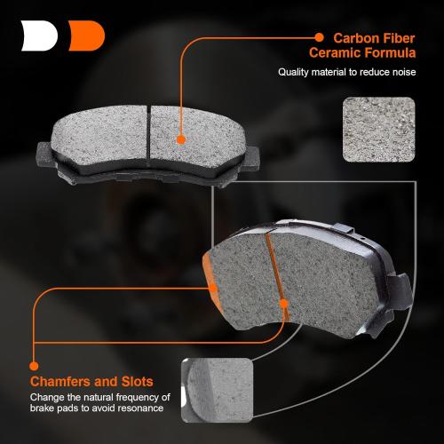 D908 D885 Ceramic Brake Pads Sets Front & Rear Replacement For Toyota For Camry 2002-2006,2005-2006 For Toyota For Camry 3.0L -(Only Fit 4-Wheel Disc Brakes and Models Made in Japan)