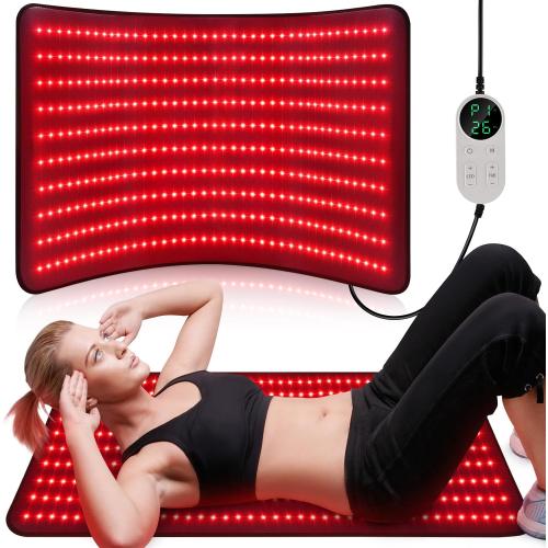 Pedete Red Light Therapy Mat for Body, 39''x24'' Large Infrared Light Therapy Pad with Timer, Birthday Mothers Day Gifts for Women Men, 660nm&850nm for Back Shoulder Joint Full Body with Storage Bag