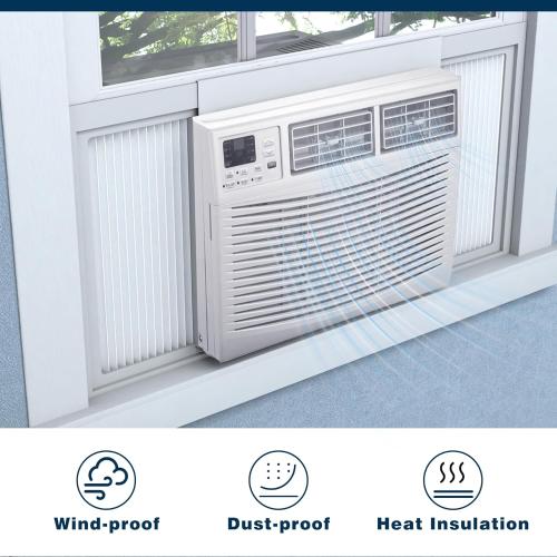 Window Air Conditioner Side Panels with Frame,Window AC Side Panels Insulation Curtain Kit,Fits for Most 5000BTU Window AC Units