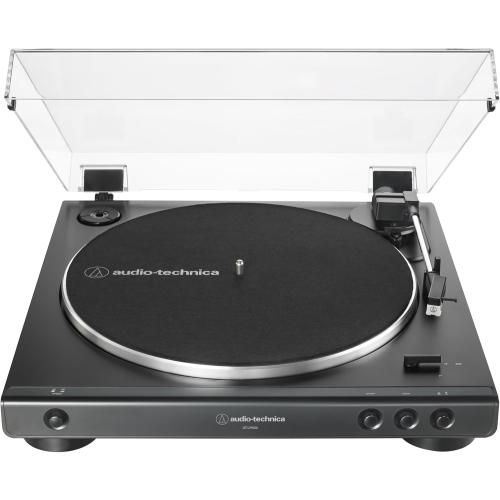 Audio-Technica AT-LP60X-BK Fully Automatic Belt-Drive Stereo Turntable, Black, Hi-Fi, 2 Speed, Dust Cover, Anti-Resonance, Die-Cast Aluminum Platter