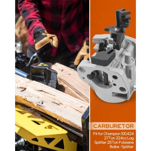 224cc 224 cc Carburetor Fit for Champion 100424 27Ton 27 Ton Log Splitter, Replace 27.131000.04 27.131000.09