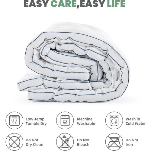 BDEUS Twin Mattress Pad, Extra Thick 1450GSM Mattress Topper, Four Leaf Clover Soft Mattress Protector Cover with 21 Deep Pocket for Back Pain Relief, 3D 7D Down Alternative Fill Overfilled, White