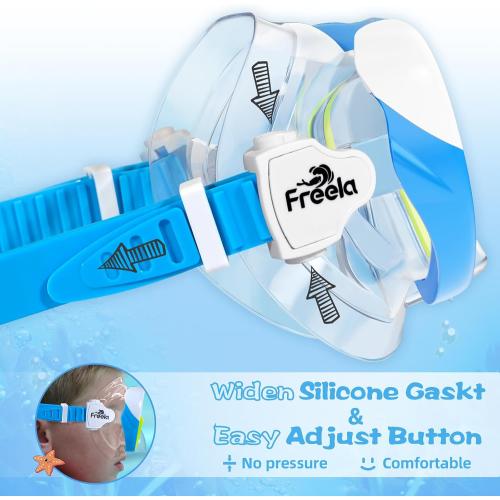 Freela Kids Swimming Goggles for 4-16 with Nose Cover, Anti-Fog No Leakage