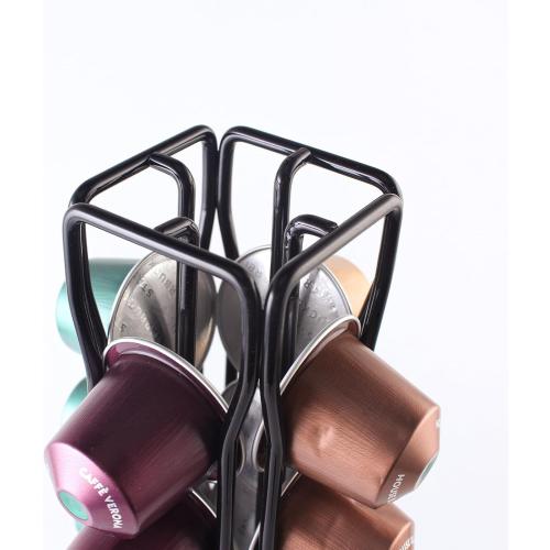 SEVENLINE Coffee Pod Holder Stand Compatible With Nespresso Original Pods Carousel Storage Rack Capsules Organizer For 40 Capsules (Black)