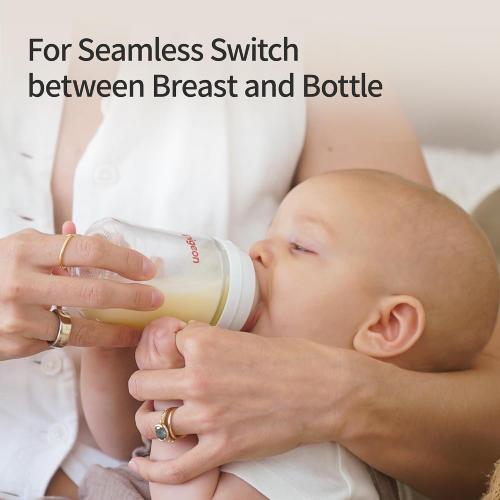 Pigeon Silicone Nipple (LL) with Latch-On Line, 9  Months, 4 Count