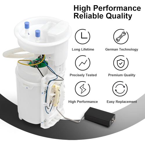 Electric Fuel Pump Module Assembly Compatible with 1998-2010 VW Volkswagen Beetle 1999-2006 VW Golf 1999-2005 VW Jetta 1.8L 2.0L 2.5L 2.8L 4.8 Outer Replace E8424M 1J0919087H 1J0919087J GAS