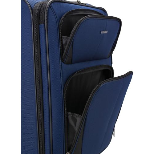 U.S. Traveler Aviron Bay Expandable Softside Luggage with Spinner Wheels, Navy, Large 31-Inch