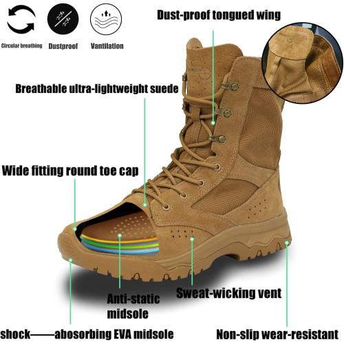 Size 9.5 .....Men's Military Boots Lightweight Army Combat Tactical Military Boots For Men Hunting Jungle Hiking Work Boots