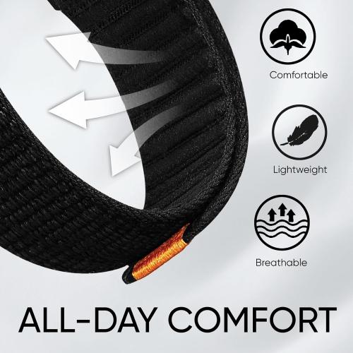 Fabric Band Compatible for Samsung Galaxy Watch 7/6/5/4 Series, Adjustable and Eco-Friendly Sport Loop Band for Galaxy Watch Active/Galaxy Active 2/Galaxy Watch 3(41mm)