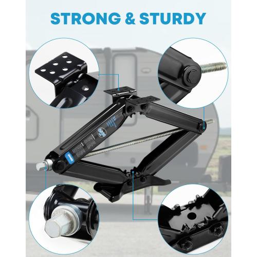 Kohree 6500lbs Heavy Duty RV Stabilizer Jacks 4 Pack, 24 Inch Leveling Scissor Jack for Travel Trailer Camper, with Crank Handle and Drill Bit