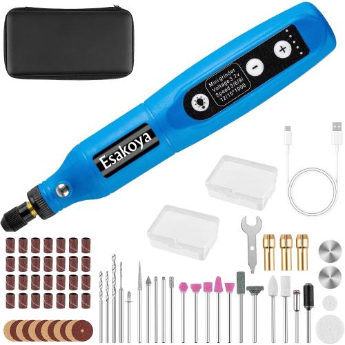 Cordless Rotary Tool, Mini Power Rotary Kit with 75 Accessories, 5 Variable Speed & 3.7v Type-C Charging Engraving Rotary Tool for Engraving, Sanding, Polishing, Drilling, Grinding, DIY Crafts
