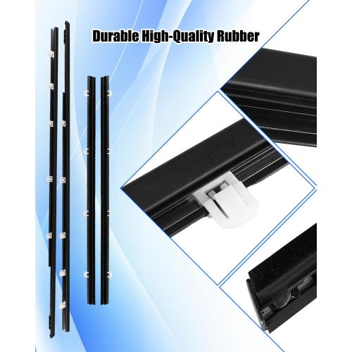Car Window Belt Molding Trim Weatherstrip Seal Fit for Honda Odyssey 2009-2014 Door Window Outer Weather Stripping Sweep Felt Kit, 4Pcs