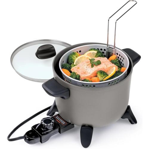 Electric Kitchen Kettle Multi-Cooker - Non-Stick Electric Deep Fryer for Home Kitchen