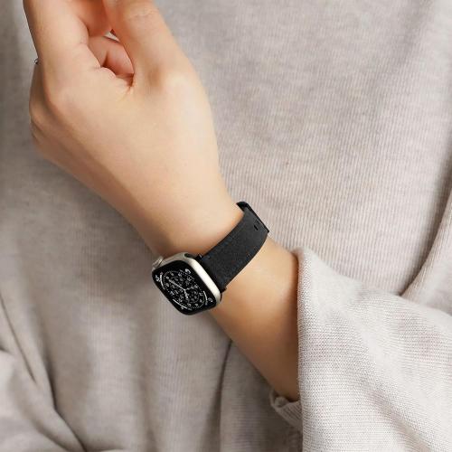 Bandletic Suede Leather Compatible with Apple Watch Bands for Men Women