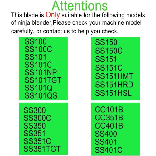 [ New Model] Replacement blender Blade for Ninja Accessories, Only Compatible with Nutri Ninja Foodi Power Blender SS150,SS151,SS300, SS350,SS351, SS351TGT, CO351B, SS100, SS101, SS101C, CO101B