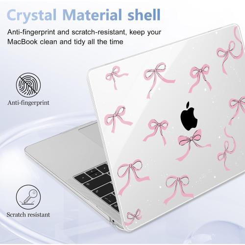 Size MacBook Air 13 inch Color Pink Case 2022 2021, 2020-2018 Release Model: M1 A2337 A2179 A1932, Plastic Hard Shell Case Cover for Mabook Air 13 inch with Retina Dispaly, Star Bow