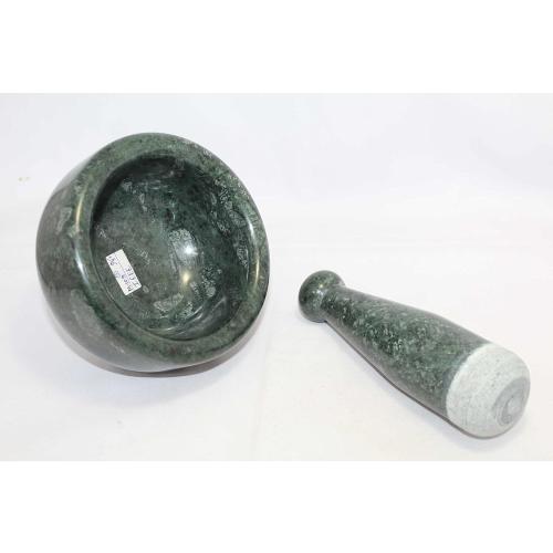 Mortar Pestle Marble Set Grinder Herb Spice Stone Natural Green Pill Crusher HD5