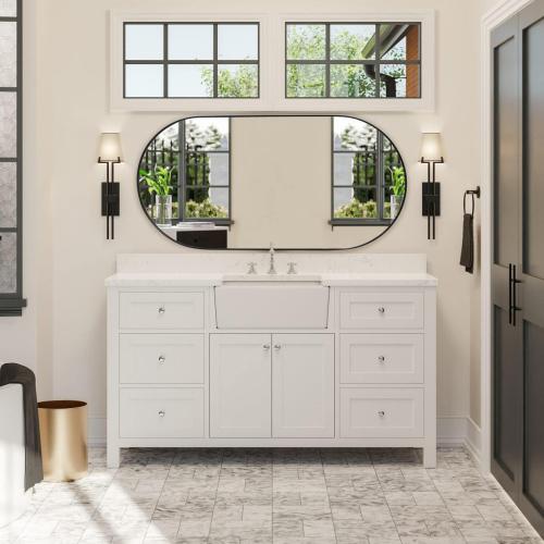 TEHOME Brushed Gold Oval Bathroom Mirror 20x40'' Pill Shaped Oblong Vanity Mirror Metal Framed Capsule Mirror for Wall in Stainless Steel Rounded Mirrors for Wall Mounted