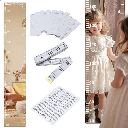 Growth Chart Mirror, Growth Chart Mirror for Wall, Mirror Growth Chart for Wall, Children's Growth Chart Mirror, Puzzle Mirror Growth Chart, Foldable Height Measuring Mirror, Bedroom Wall Decor