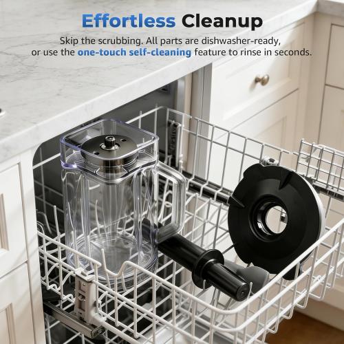 Home Blender, 2700W High-Speed Blender for Ice Crushing Power, Stainless Steel Blades, Kitchen Timer, 10 Speeds, 6 Programs for Smoothies, Frozen Drinks, Self-Cleaning, 64oz Bulk Production
