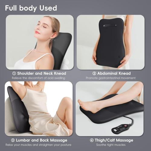 pryfey Back Massager, Rolling Up and Down Back Massager with Heat, Back Massage 4D Kneading for Pain Relief Deep Tissue, Ultrathin Shoulder Massager Mother's Day Gift for Women Men Parents