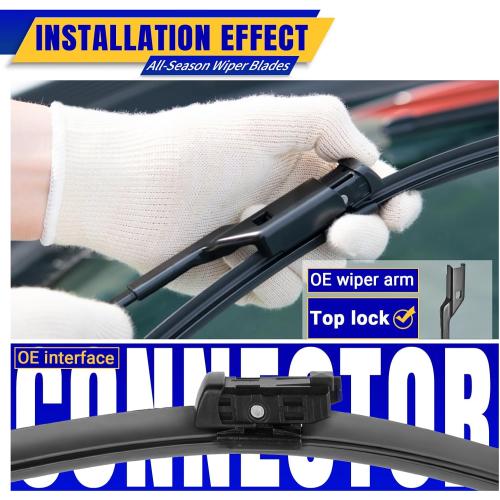 2 wipers Replacement For 2017-2023 Tesla Model 3/2020-2023 Model Y Original Equipment Replacement Wiper Blade - 26/19 (Set of 2) Top Lock