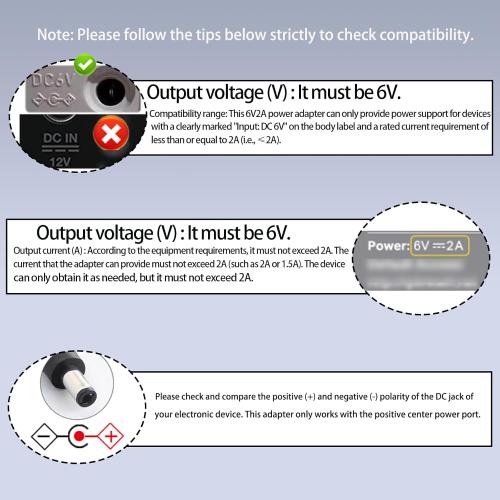 6V Power Supply AC Adapter DC 6Volt Power Adapter Charger DC in 6V Power Cord with 8 Interchangeable Plug for 100mA 300mA 400mA 500mA 600mA 700mA 800mA 900mA 1000mA 1500mA 2000mA Equipment