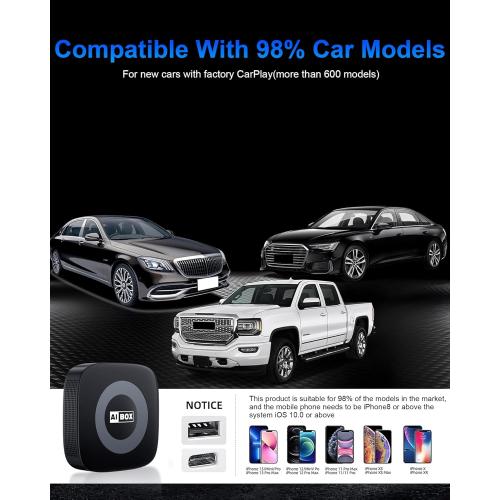 Ai Magic Box for Streaming Netflix/YouTube/TikTok, Wireless CarPlay Adapter Dongle Support TF Card for OEM Wired Car Play & Android Auto Cars