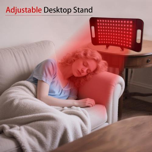 Red Light Therapy for Body,Red Light Therapy Lamp with Adjustable Holder & Desktop Stand,660nm and 850nm Infrared Light Panel Device for Facial and Full Body(130 Beads)
