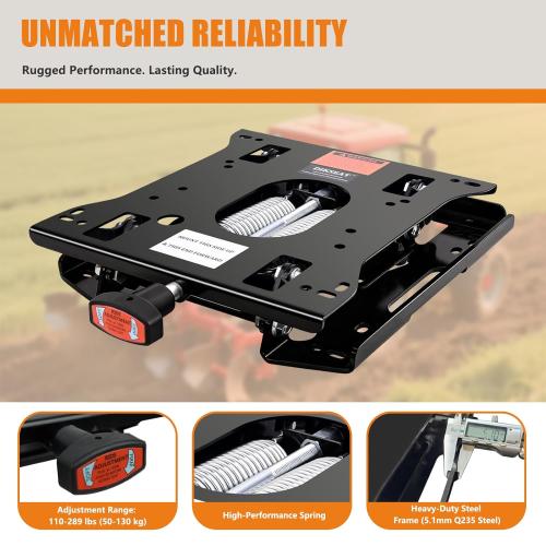Universal Seat Suspension Kit Low Profile Heavy-Duty Suspension for Zero Turn Lawn Mower Tractor, Skid Steer, Forklift, Compatible with Most Zero Turn Mower