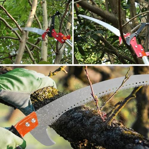 Manual Pole Saw, Pole Saws for Tree Trimming,2.7ft-14.7ft,Tree Pruner Extendable, Manual Pole Cutter for Yard Garden Patios Trees Branches Cutting