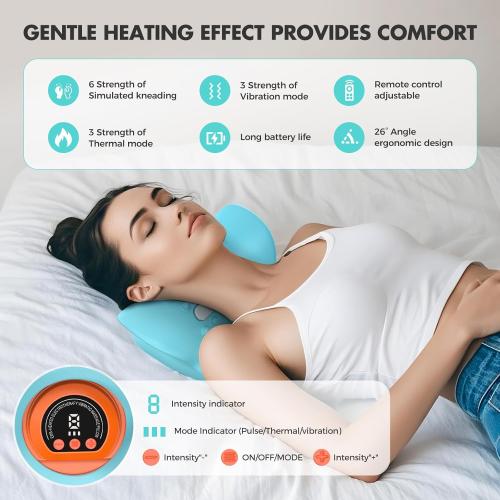 Smedz Neck Massager 2026 New Upgrade 3 in 1 Portable Massager with Heat &Comfortable Stretching–Adjustable Intensity for Neck & Shoulder Relaxation at Home, Office