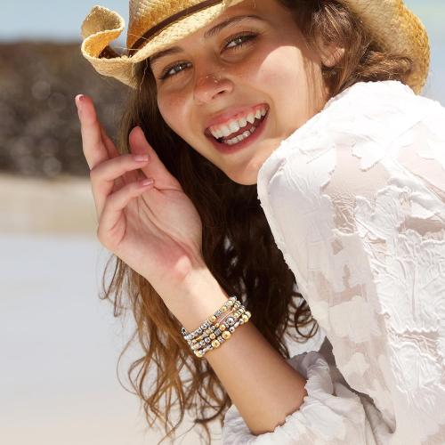 KOREDA Beaded Bracelet Compatible for Apple Watch Band 38mm 40mm 41mm 42mm 44mm 45mm 46mm Series 11 10 9 8 7 SE Women, Fashion Cute Handmade Elastic Beads Stretch Strap for iWatch Series 6/5/4/3/2/1