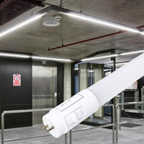 4Ft White 4 Pack 3CCT 4FT LED T8 Type B Light Tube 18W 2200 Lumens, 2700K/4000K/5000K Selectable, Ballast Bypass, Double Ended Connection, Frosted Cover
