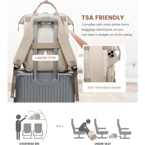 LOVEVOOK Laptop Backpack for Women, 15.6'' Waterproof Nurse Bag Teacher Work Backpack Purse for Women, Travel Computer Backpack for College Office Business Ladies